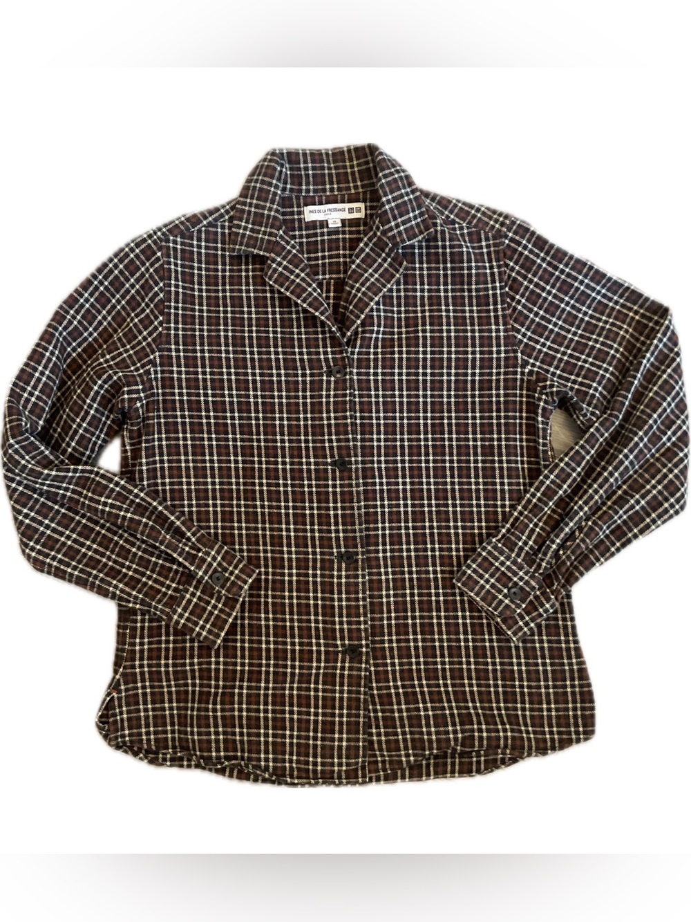Uniqlo X Ines de LA Fressange Women’s/ Girls Plaid Camp Shirt .